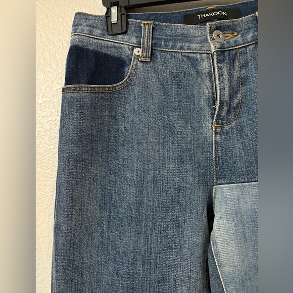 Thakoon Denim Patchwork Jeans, Straight Leg. Very soft denim. Unique - Picture 5 of 14